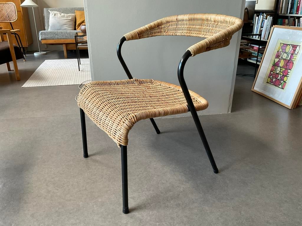 Vintage stoel 629 Dirk van Sliedregt Design jaren 50, Huis en Inrichting, Stoelen, Ophalen of Verzenden, Zo goed als nieuw, Zwart