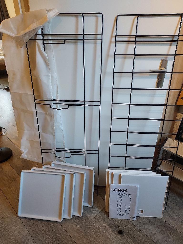 Set van 2 vintage SONGA ikea rekken / badkamerkasten., Ophalen, (Half)hoge kast, Minder dan 50 cm, Gebruikt