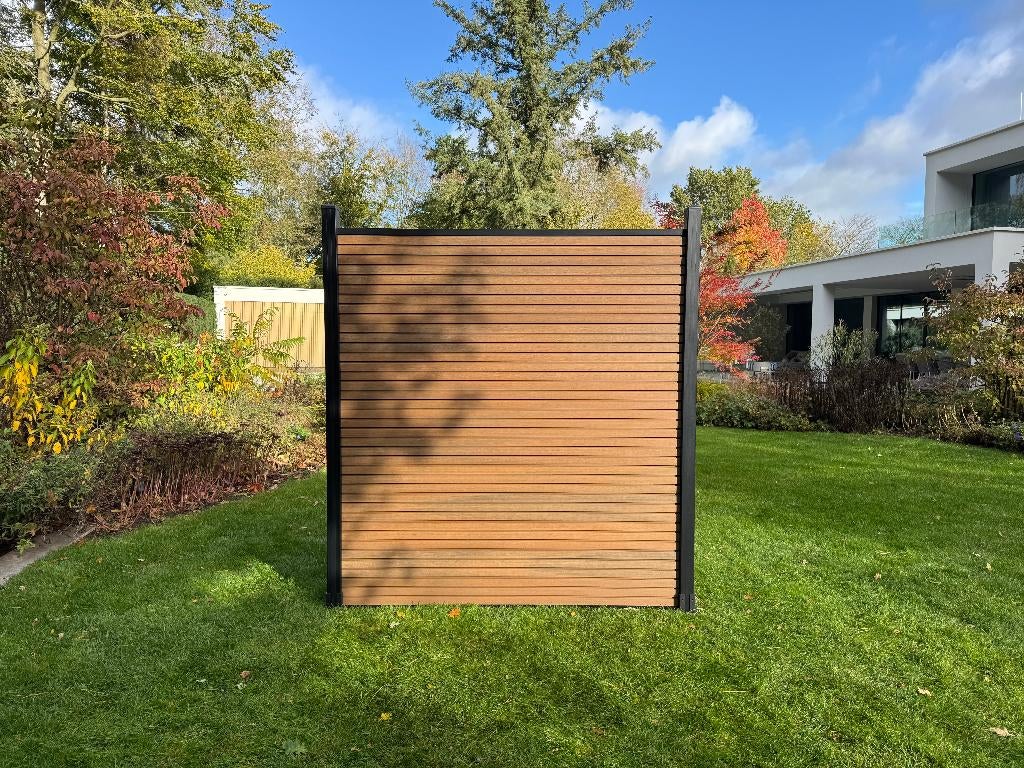 Aanbieding: Luxe composiet schutting – compleet geplaatst, Ophalen, Kunststof, 1 tot 2 meter, Schuttingkampioen