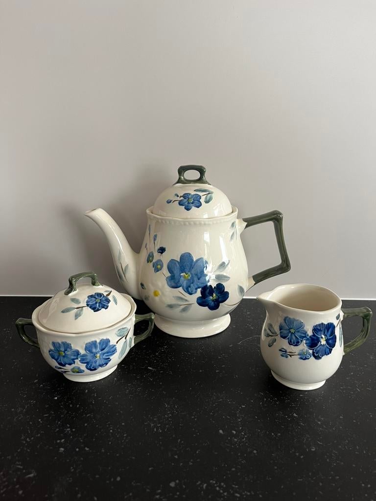 Prachtig Henry Bassinger theepot suikerpotje en melkkan, ., Ophalen of Verzenden, Zo goed als nieuw, .