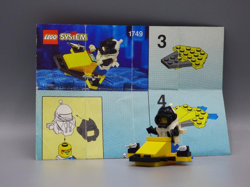 lego 1749 Hydronaut Paravane met boekje, Ophalen of Verzenden, Gebruikt, Complete set, Lego