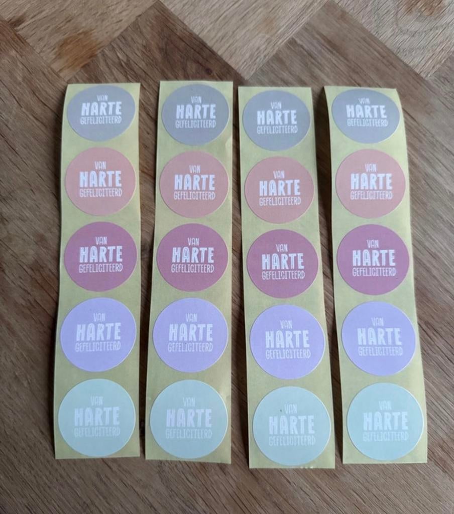 Leuke 'Van Harte Gefeliciteerd' Stickers, Hobby en Vrije tijd, Ophalen of Verzenden, Zo goed als nieuw, Sticker