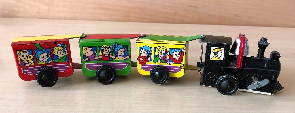 Trein Zig Zag Express Blik/Tin Wind Up met Sleutel 28 cm, Ophalen of Verzenden, Gebruikt