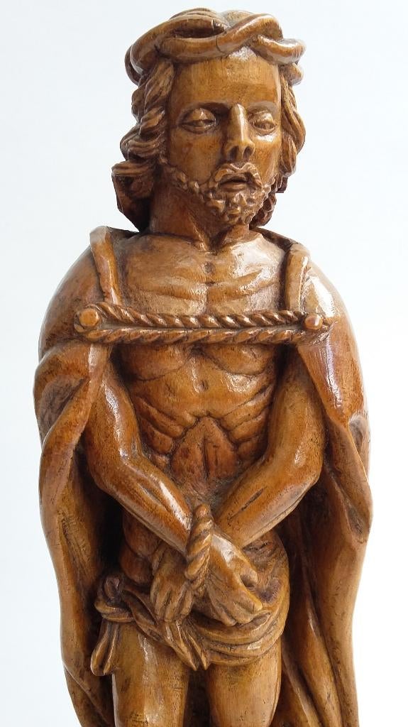 Om 1750-1800 Koloniaal Vruchtenhout Beeld Christus Ecce Homo, Antiek en Kunst, Antiek | Religie, Ophalen of Verzenden