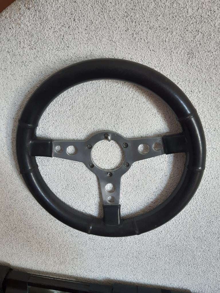 Leren sportstuur oldtimer 340mm met naaf, Auto-onderdelen, Besturing, Ophalen of Verzenden, Gebruikt