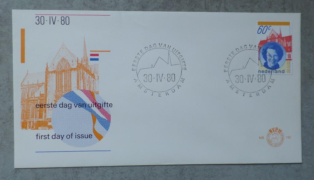Eerstedag envelop Nederland nr 183, Ophalen of Verzenden, Onbeschreven, Nederland