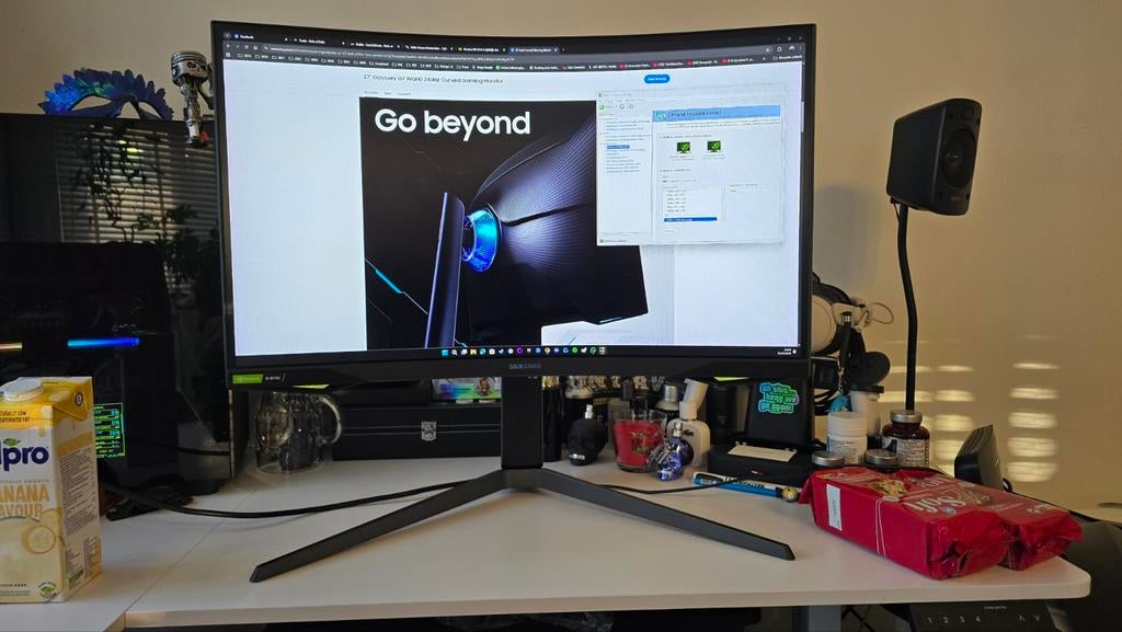 Samsung Odyssey G7 27 inch, 1440p, 240hz, G-SYNC, Computers en Software, Monitoren, Gaming, Curved, VA, Zo goed als nieuw