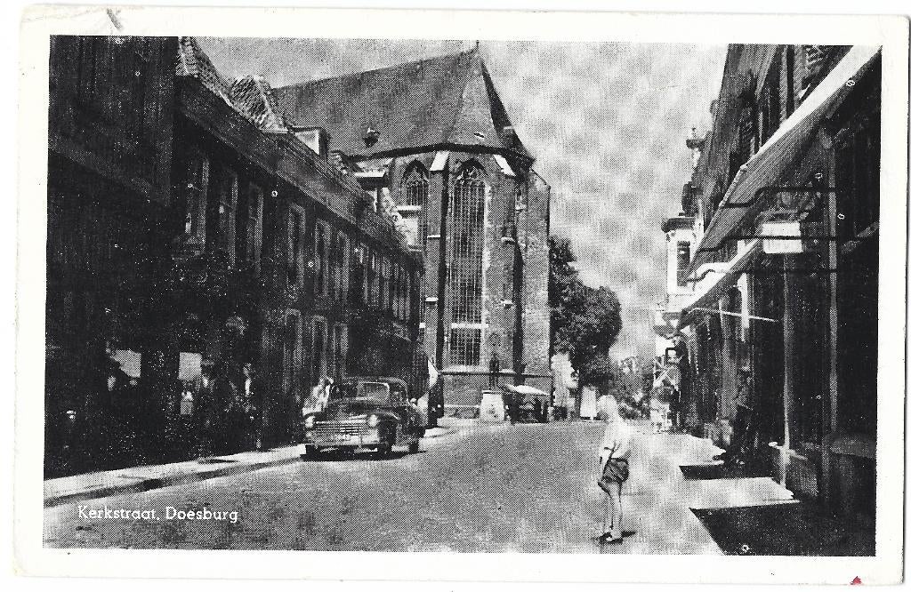 Doesburg, Kerkstraat. Opruimingskaart, Verzenden, 1940 tot 1960, Gelopen, Gelderland