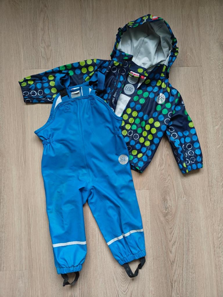 Lego regenpak incl. tuinbroek maat 86, Kinderen en Baby's, Babykleding | Maat 86, Zo goed als nieuw, Jongetje of Meisje, Setje