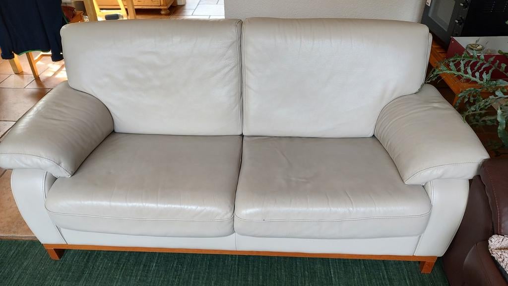 Lederen driezitsbank 190cm breed, Huis en Inrichting, Ophalen, Gebruikt, 150 tot 200 cm, Driepersoons