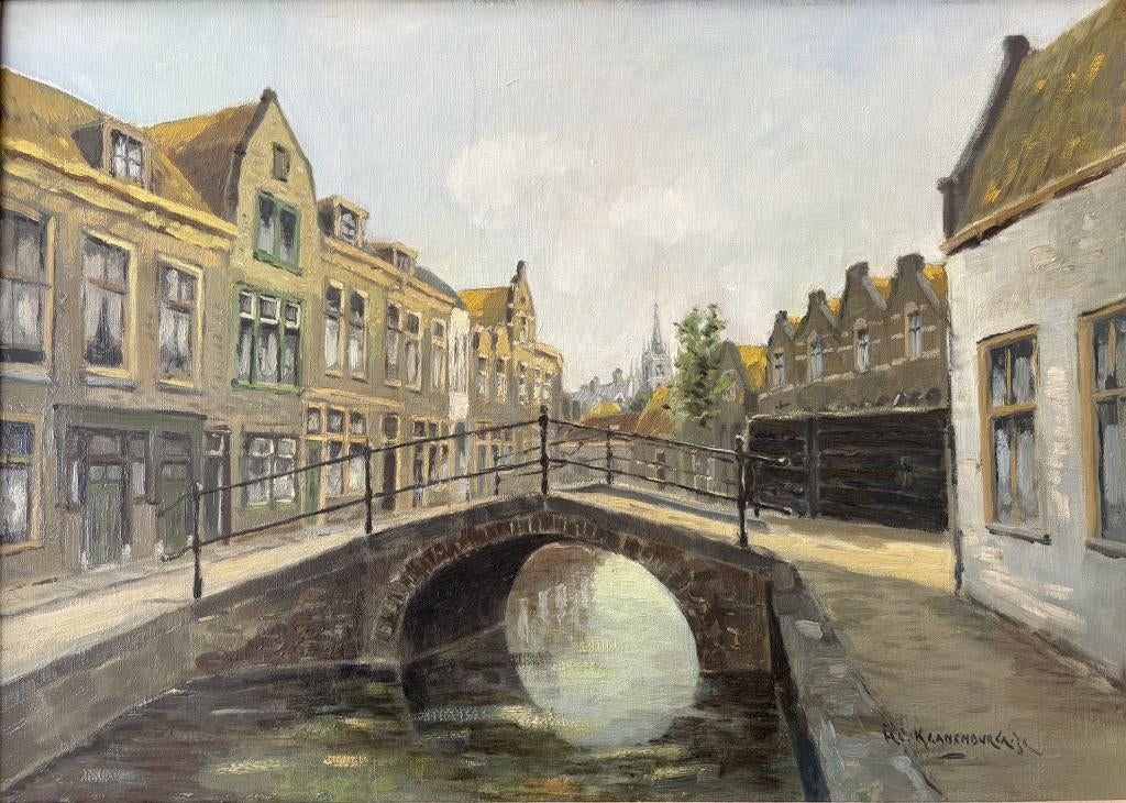 Gracht Schilderij van Hendrik Cornelis Kranenburg(1917-1997), Antiek en Kunst, Ophalen