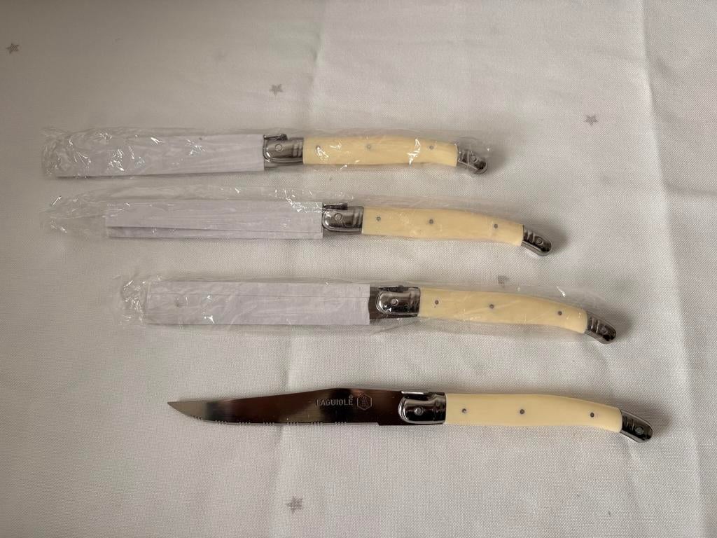 Set 4x Laguiole steakmessen – antiek / nieuw, Ophalen of Verzenden