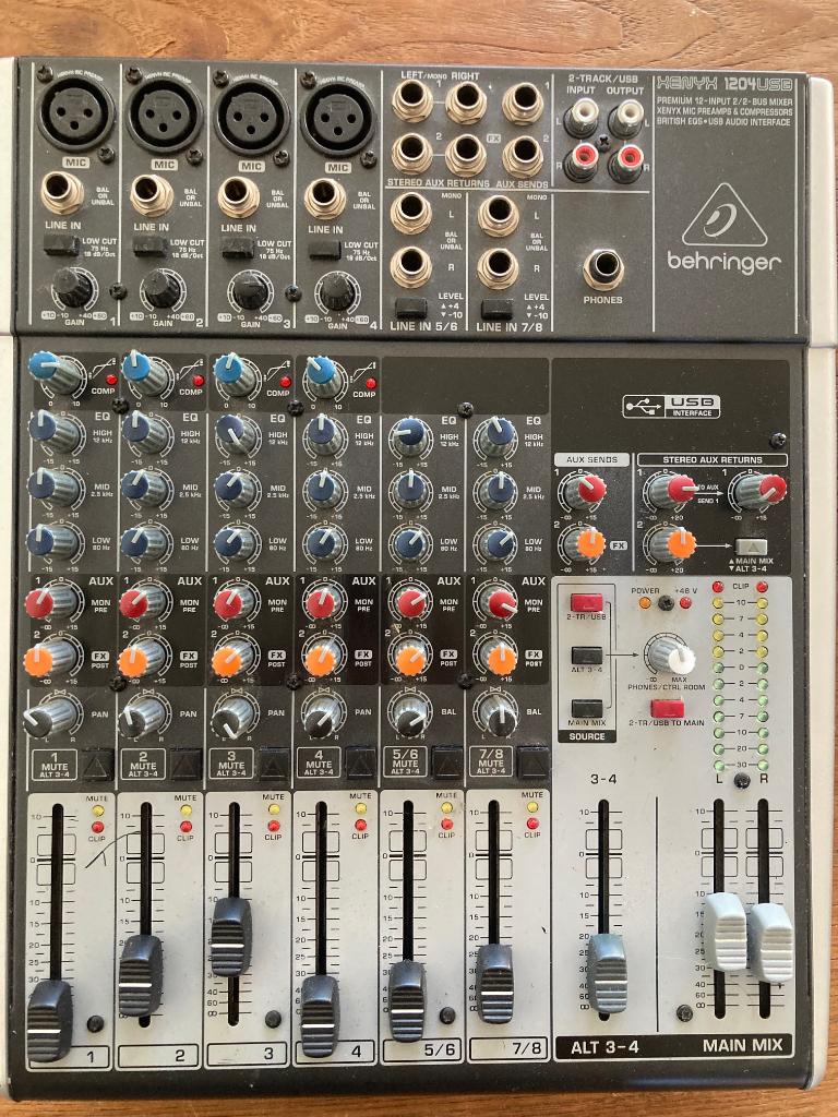 Behringer Xenyx 1204USB, Ophalen, Gebruikt, 5 tot 10 kanalen, Microfooningang