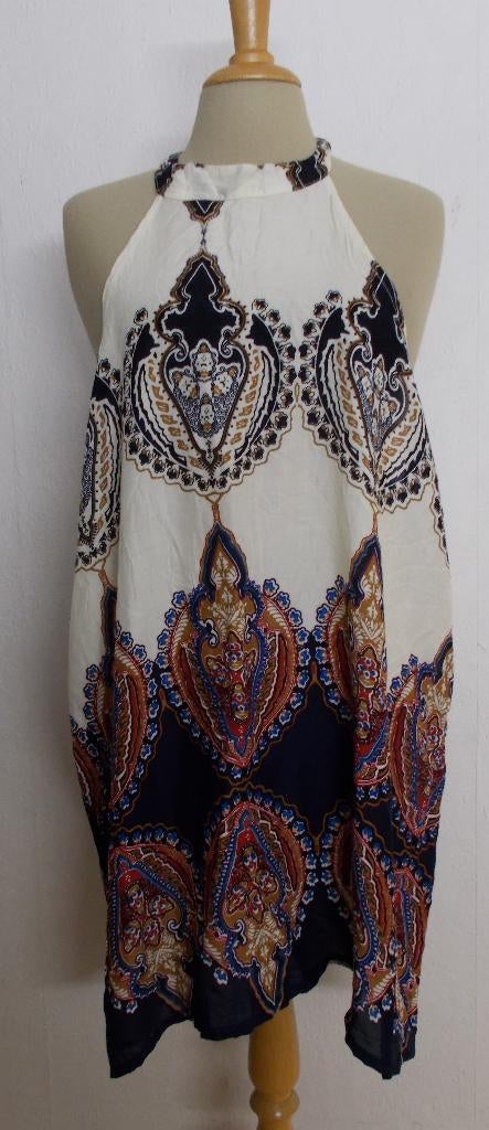 Batik print tuniek/top! L, Kleding | Dames, Verzenden, Beige, Maat 42/44 (L), Zo goed als nieuw