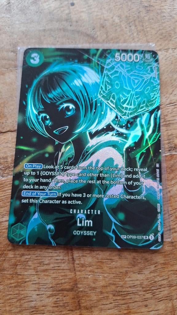 One Piece Card Game - Lim (Odyssey) SP OP09-037 SR, Ophalen of Verzenden, Zo goed als nieuw, Losse kaart, Foil
