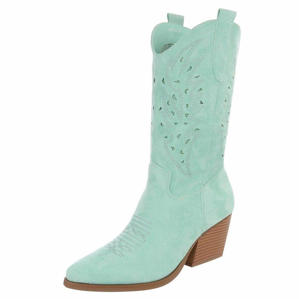 Cowboylaarzen. Turquoise. Maat 36 t/m 41., Ophalen of Verzenden, Nieuw, Overige kleuren, Hoge laarzen