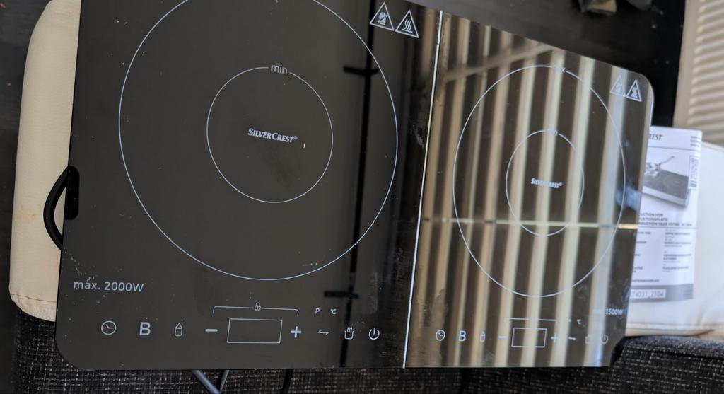ZGAN Silvercrest Dubbele Inductie kookplaat 2000W en 1500W, Witgoed en Apparatuur, Kookplaten, Ophalen of Verzenden