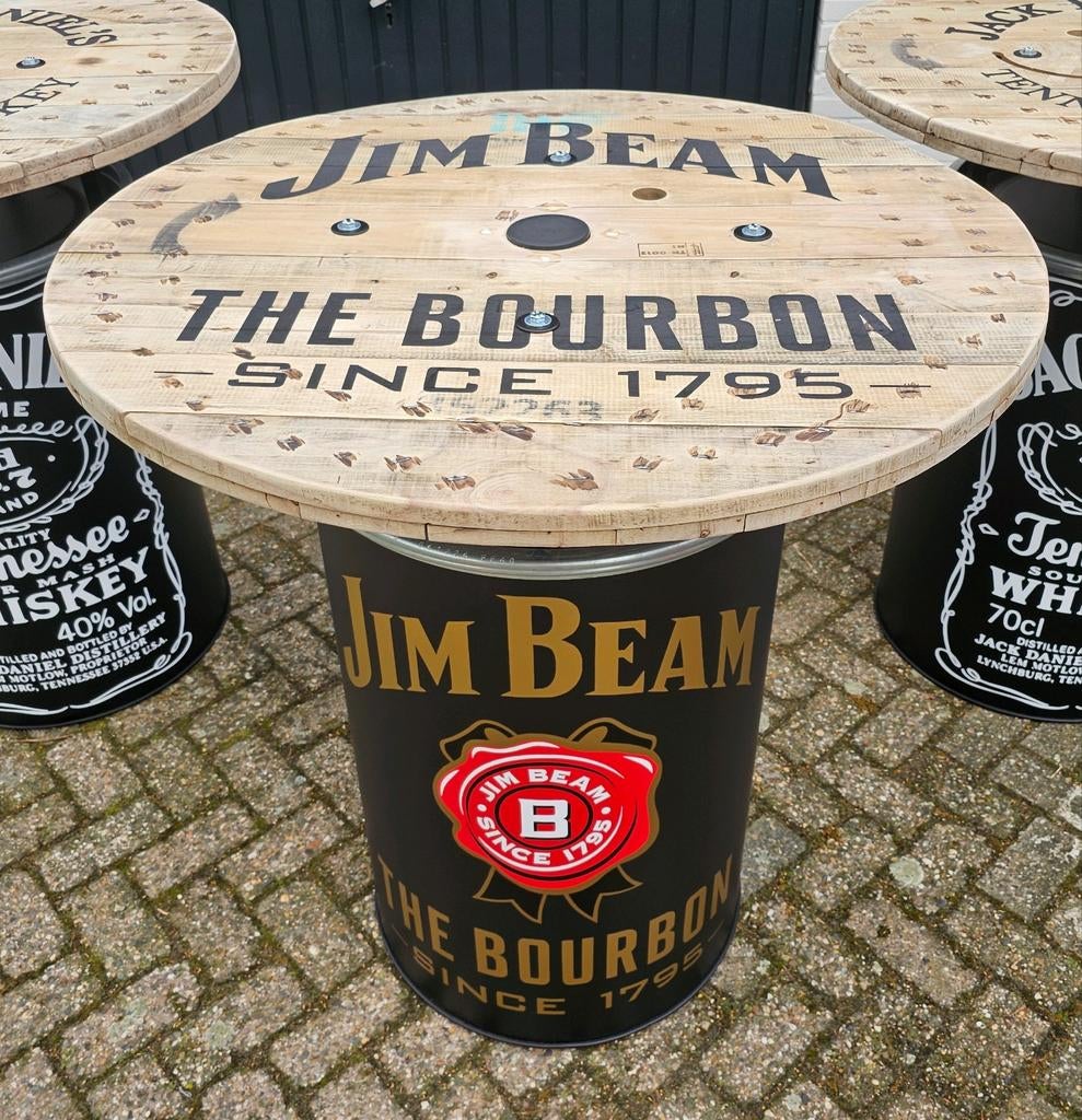 JIM BEAM statafel met groot houten blad, Verzamelen, Ophalen, Nieuw, Overige typen