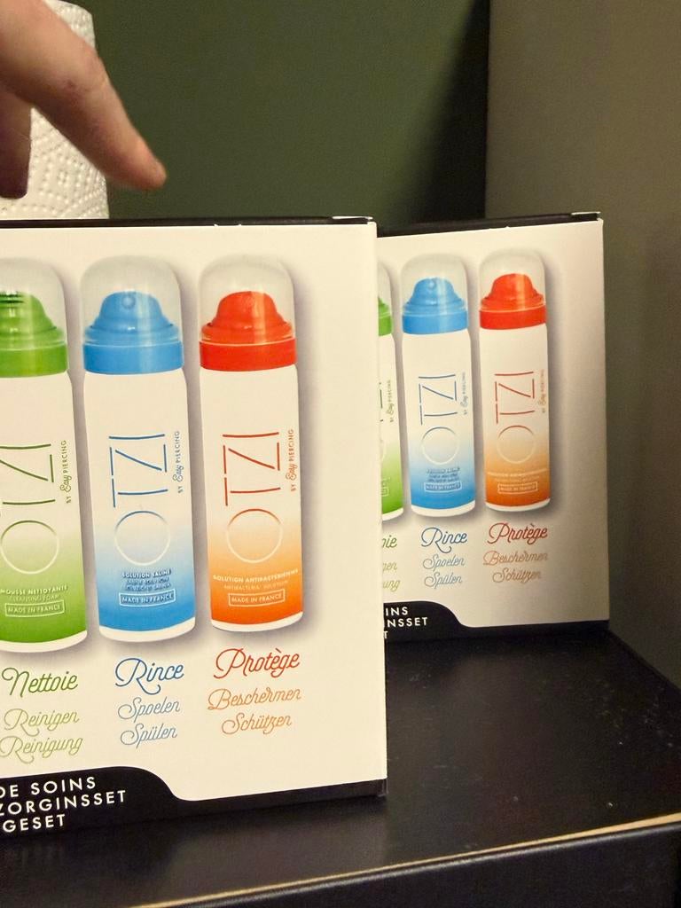 2x Otzi Piercing Nazorgset - Reinigen, Spoelen, Beschermen, Sieraden, Tassen en Uiterlijk, Piercings, Ophalen of Verzenden, Nieuw