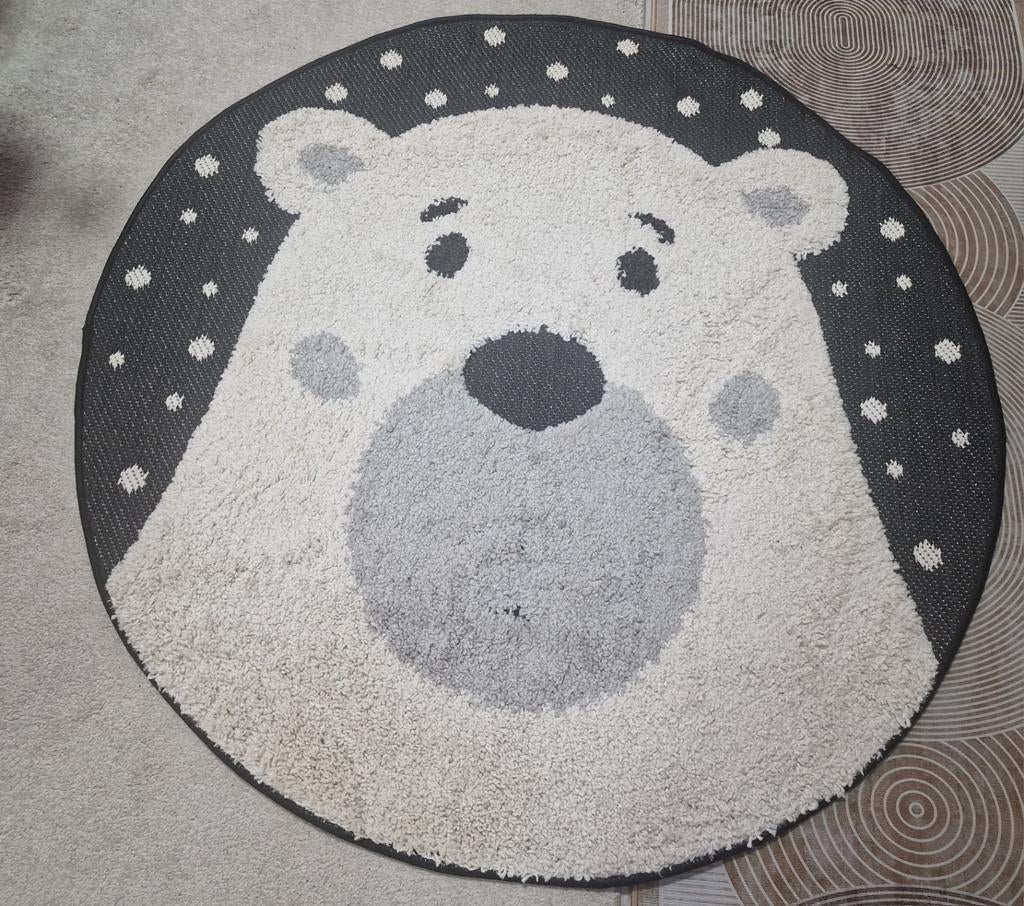 Rond tapijt met ijsbeer design - KARWEI, Ophalen, Rond, Kinderkamer, Speels, Modern, Zo goed als nieuw