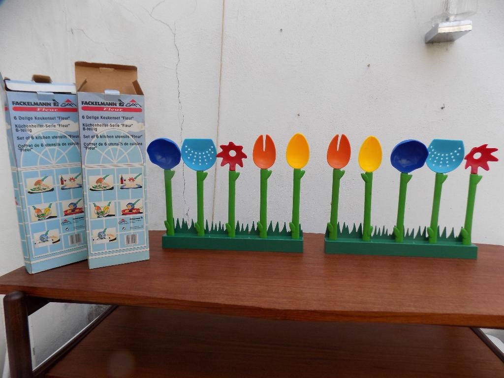Vintage keukenset Fleur 6 delig Fackelmann multicolor, Ophalen of Verzenden, Gebruikt