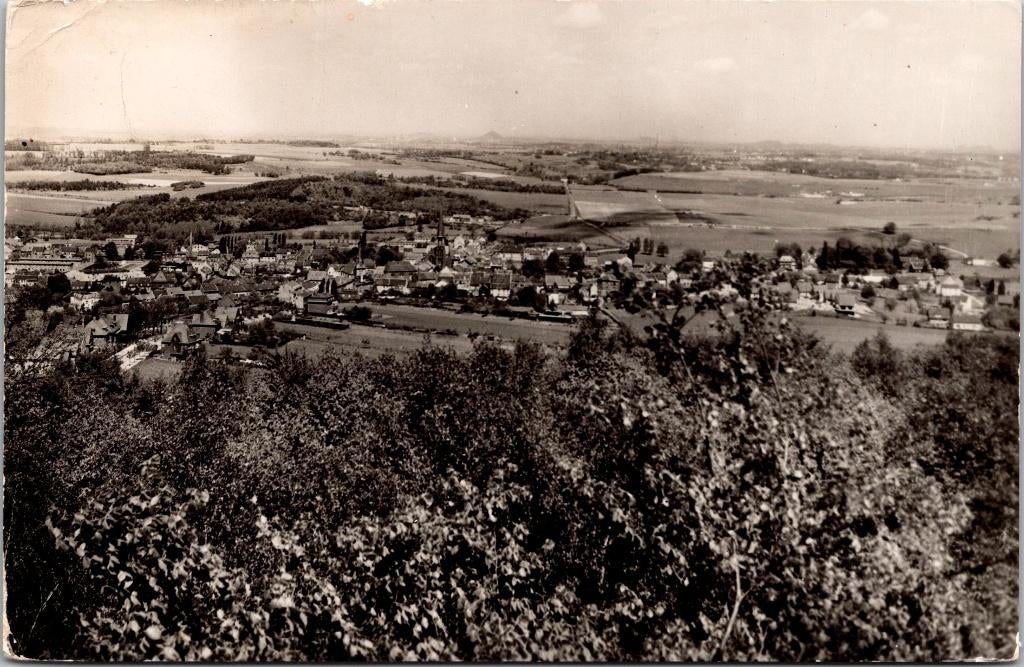 Vaals - Jeugdherberg 't Heemet gezicht op Vaals (1958), Verzamelen, Ansichtkaarten | Nederland, Verzenden, 1940 tot 1960, Gelopen