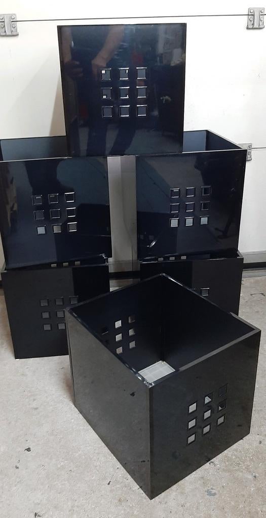 6x lekman bakken zwart voor ikea kallax Vakkenkast, Ophalen, Zo goed als nieuw