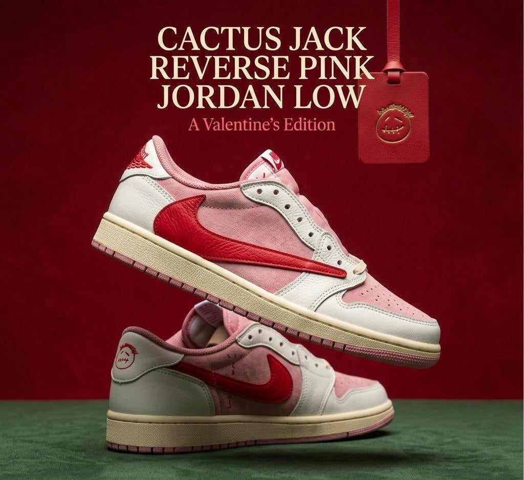 Travis Scott x Air Jordan 1 Low OG Reverse Pink, Ophalen of Verzenden, Nieuw, Roze, Sneakers of Gympen