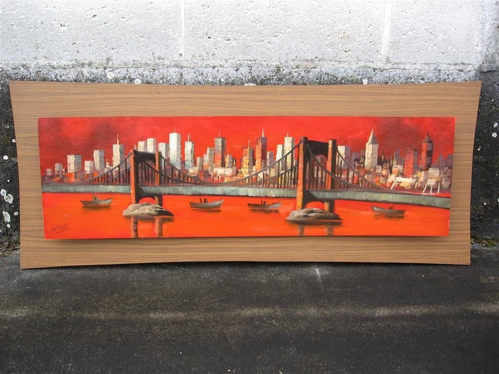 Schilderij '60s ( Skyline ) Retro/Vintage/Design, Ophalen