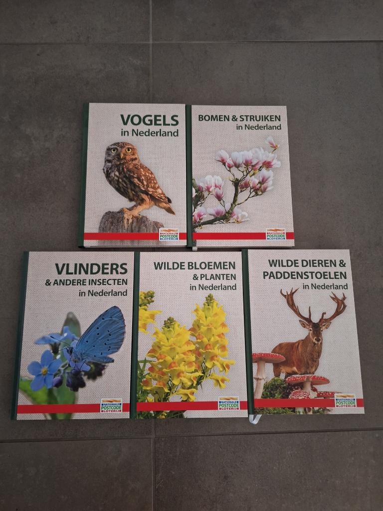 5 Natuurboeken, complete serie Postcode Loterij, Nieuw., Boeken, Ophalen of Verzenden, Nieuw, Natuur algemeen, Nationale Postcode Loterij