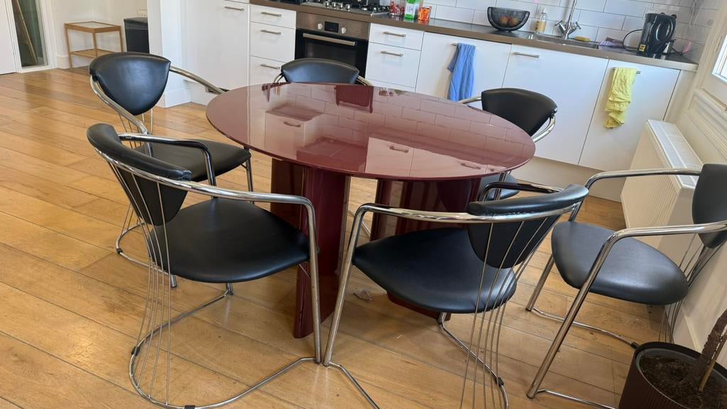 6x prachtige vintage design Effezeta eetkamerstoelen, Ophalen, 200 cm of meer, 50 tot 100 cm, Zo goed als nieuw