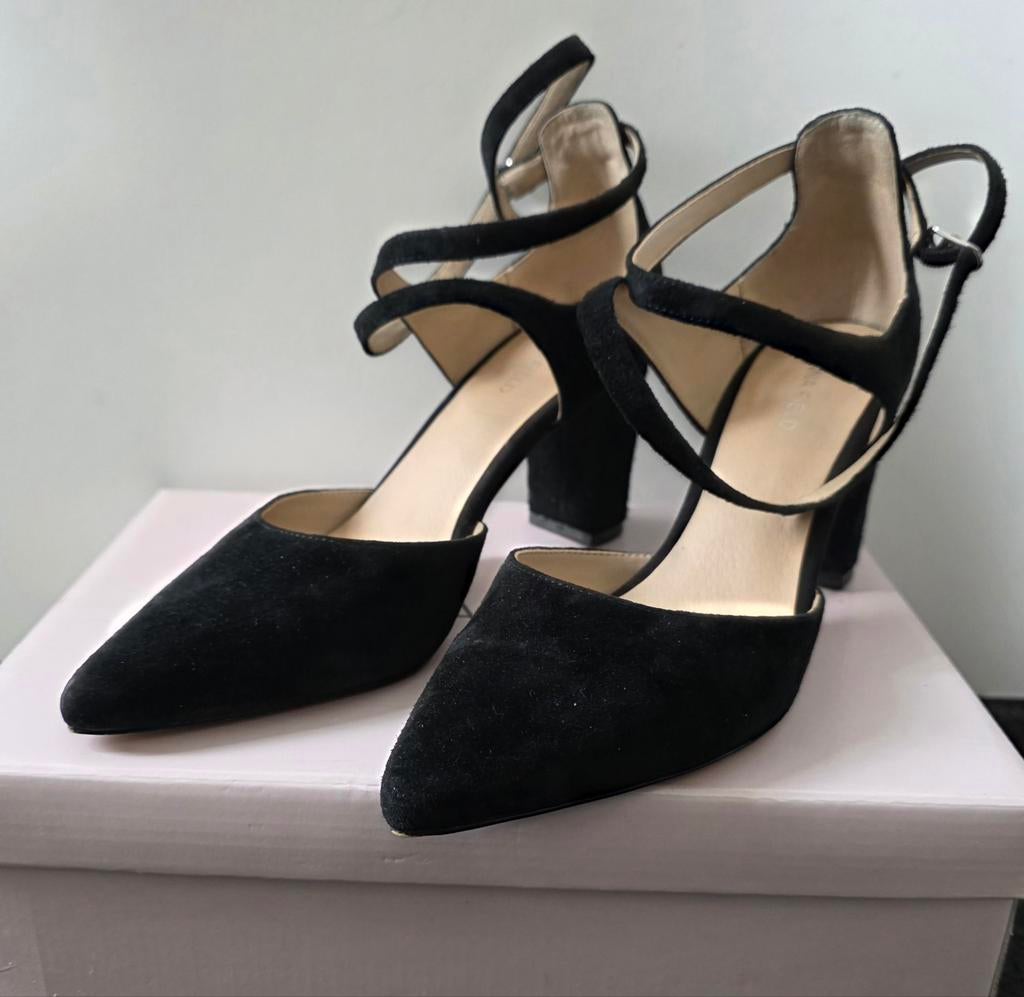 Zwarte dames schoenen met haak, maat 39 Anna Field., Kleding | Dames, Verzenden, Zo goed als nieuw, Zwart