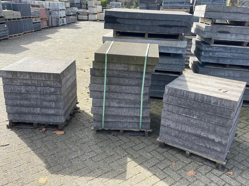 Oud Hollandse tegels Antraciet 80x80x10 RESTPARTIJ, Ophalen, Nieuw, Beton, Terrastegels
