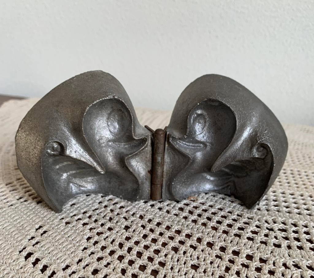 Oude metalen mal voor marsepein Eend, Antiek en Kunst, Ophalen of Verzenden