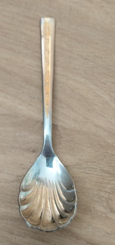 SIERLIJK LEPELTJE MET GOUDEN DETAIL*18/10 SOLINGEN, Ophalen of Verzenden, Zo goed als nieuw, Rvs of Chroom, Vaatwasserbestendig