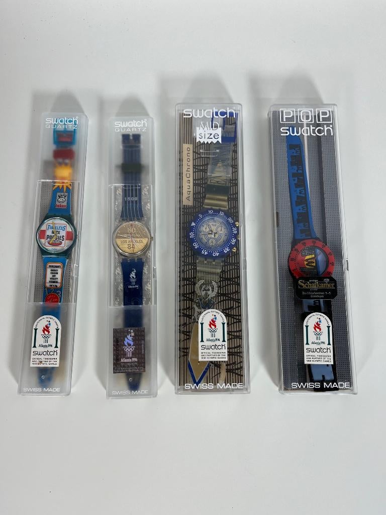 4 swatch horloges 1996 atlanta olympische spelen, Ophalen of Verzenden, Overige typen