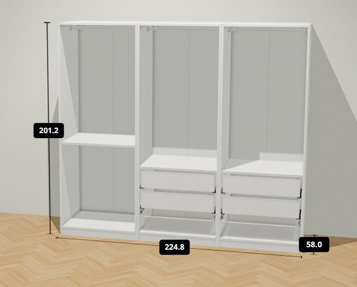 Ikea PAX kleding kast, Ophalen, Zo goed als nieuw, 50 tot 75 cm, 200 cm of meer