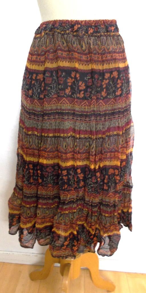 Hippy/Ibiza mooie kleuren stroken rok van Gorgio Kauten! M/L, Maat 38/40 (M), Bruin, Verzenden, Zo goed als nieuw