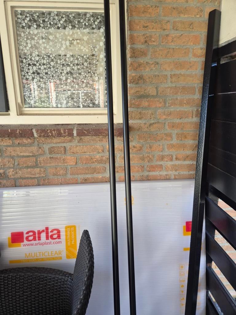 Gordijnroede  uitschuifbaar tot  4 mtr voor woon slaapkamer, Ophalen, Gebruikt, Zwart, 200 cm of meer