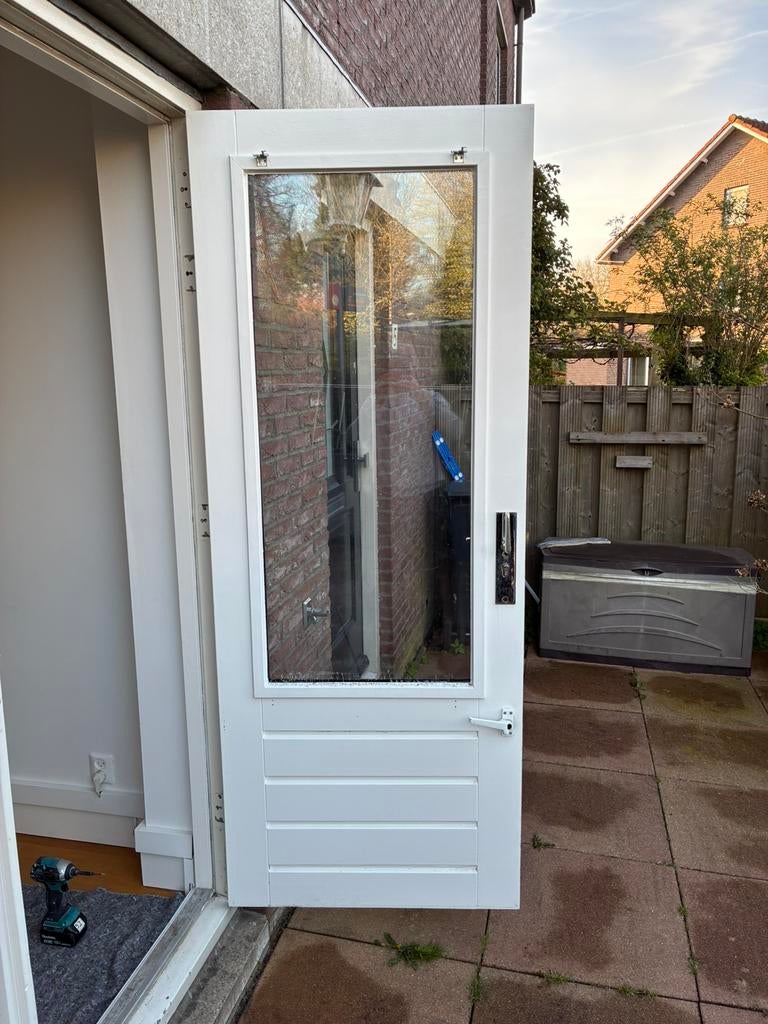 Hardhouten deuren 2x, Gebruikt, 80 tot 100 cm, Binnendeur, Ophalen of Verzenden