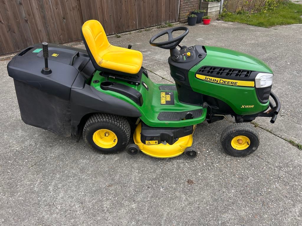 John Deere X155R Zitmaaier, Ophalen, Gebruikt, Opvangbak, 90 tot 120 cm