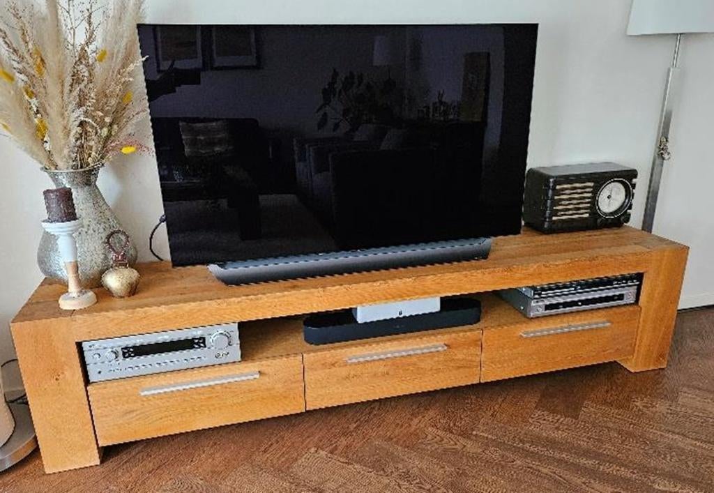 tv meubel, Huis en Inrichting, Kasten | Televisiemeubels, Ophalen, Gebruikt, Teakhout, Hout