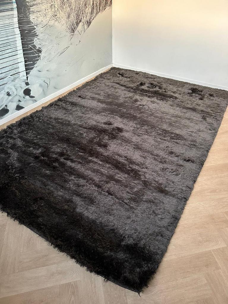 Brinker Arezzo zwart 200/300 shaggy, Zwart, Ophalen of Verzenden, Rechthoekig, Nieuw