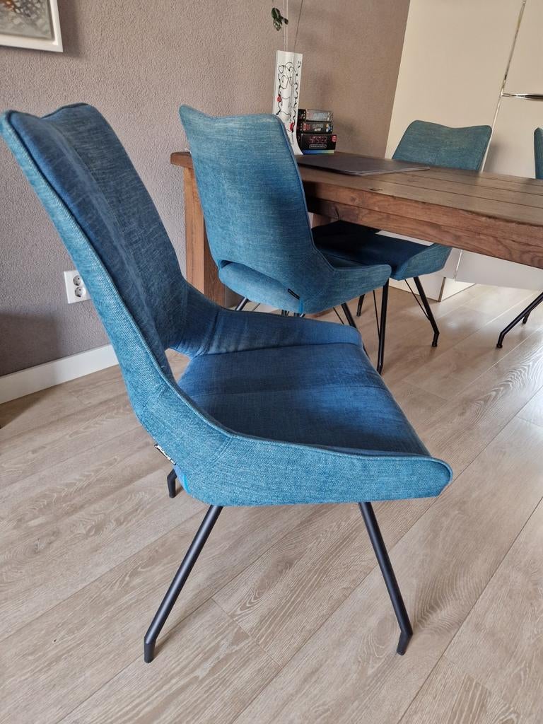 Eetkamerstoelen stoelen 4 stuks. Van de bommel., Ophalen, Minder dan 75 cm, Zo goed als nieuw, Stof