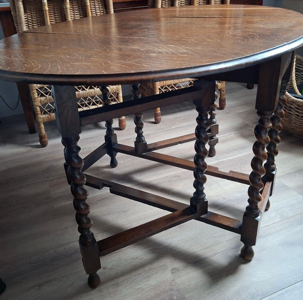 Antieke Engelse Eiken Hangoor Gateleg tafel in goede staat, Ophalen