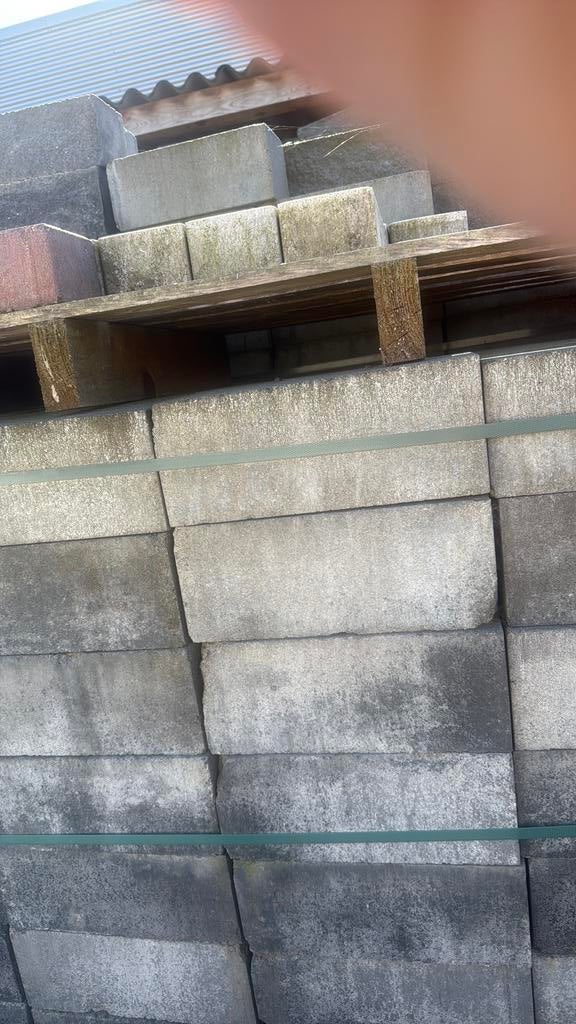 Stapelblokken 12x12x30 tumbled grijs/antra/brons € 1,25 p.st, Tuin en Terras, Bielzen en Borders, Ophalen, Blok, Nieuw, Minder dan 25 cm