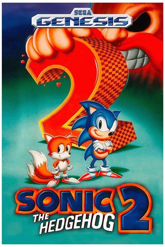 SONIC THE HEDGEHOG 2 Sega videogame Poster, Spelcomputers en Games, Games | Sega, Nieuw, Saturn of Dreamcast, Avontuur en Actie
