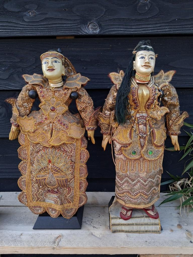 Antieke Birmaanse marionetten poppen, Antiek en Kunst, Antiek | Overige Antiek, Ophalen of Verzenden