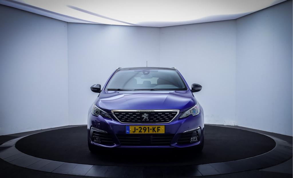 Peugeot 308 SW 1.2T GT-line PANO | FULL LED | ½LEDER | CARP, Gebruikt, 1199 cc, Blauw, Leder en Stof