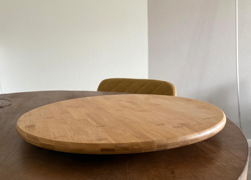 Draaiplateau hapjes, Ophalen, Zo goed als nieuw, Hout, Bruin